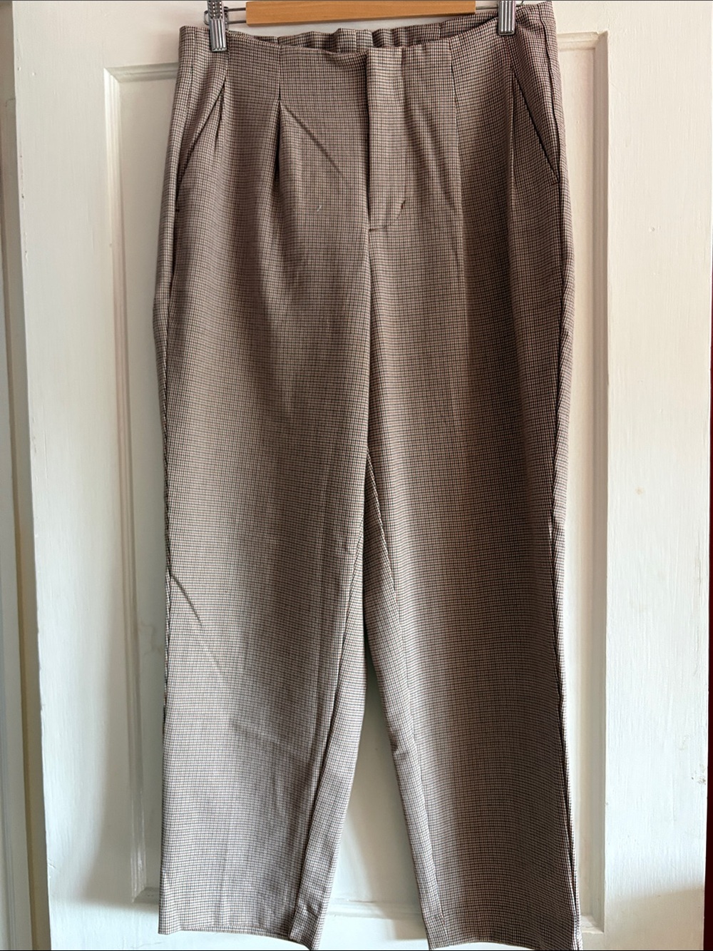 Tailored Brown Houndstooth Women’s Pants